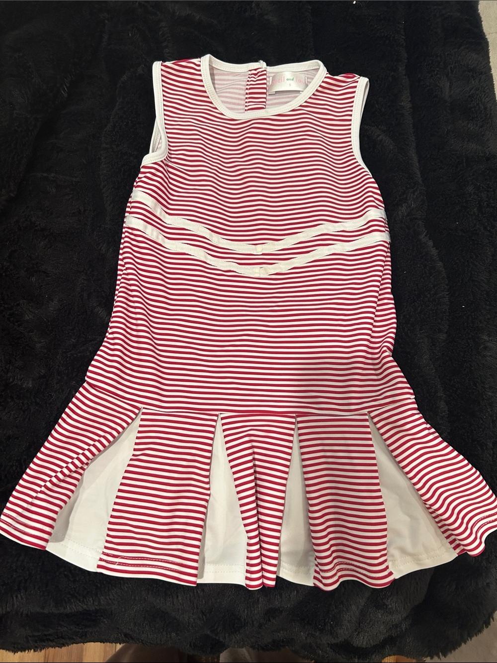 Cecil and Lou Red and White Striped Sleeveless Fit & Flare Dress